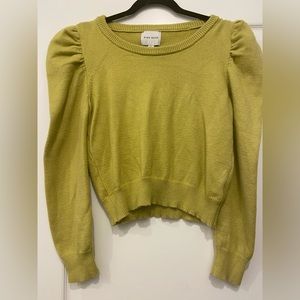 Pink Rose Puff Sleeve Sweater L